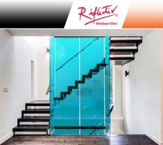 Pellicola decorativa colorata blu turchese trasparente